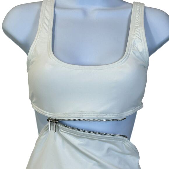 Michael Michael Kors One Piece Zip-Trim Cutout Swimsuit MM3P010 Women 4 NWT FLAW - Picture 6 of 10